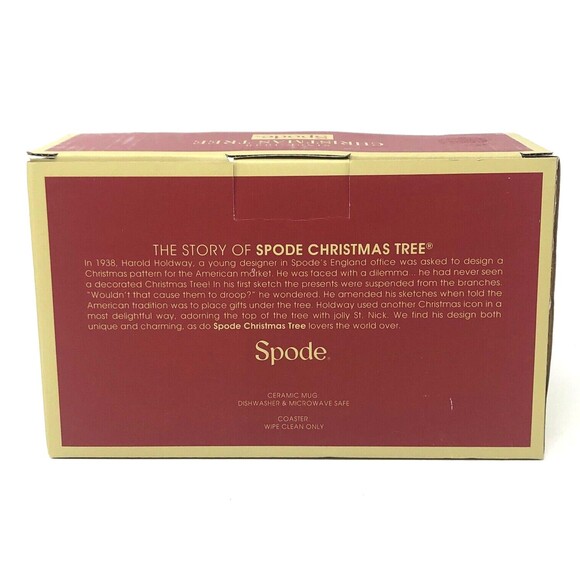 Spode Christmas Tree Holiday Mug and Coaster Set Holiday Gift Box New in Box - Picture 6 of 9